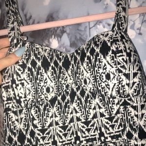 Black and white mini dress